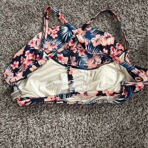 PINK flounce floral top